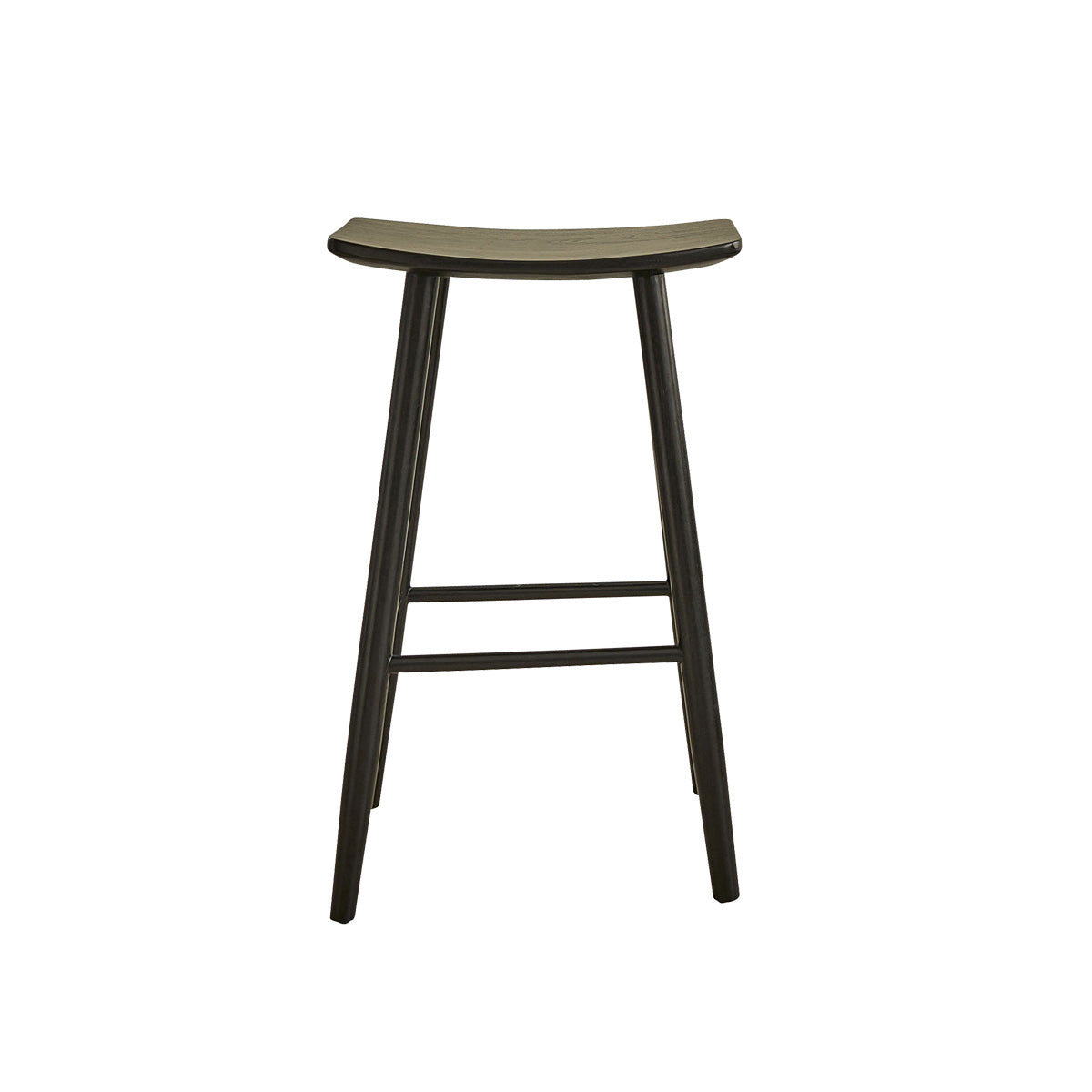 AMBRE - Hocker aus massivem Teakholz schwarz 75 cm