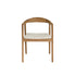 Stuhl aus massivem Teakholz mit Bouclé-Sitz
