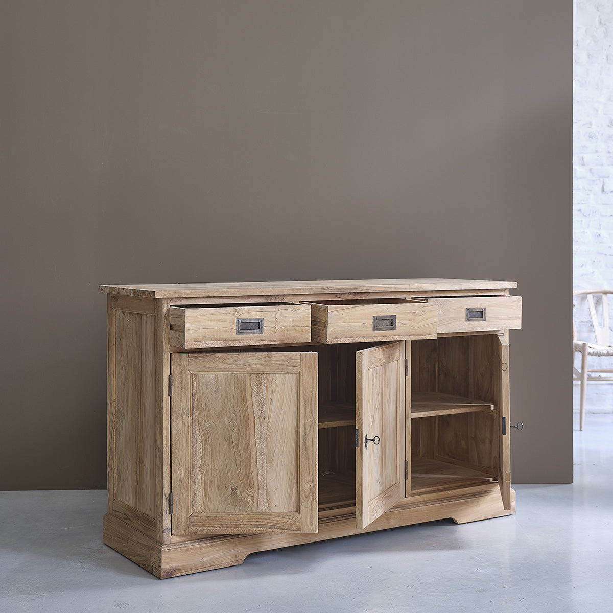 BOSTON - Buffet aus massivem Teakholz 150 cm