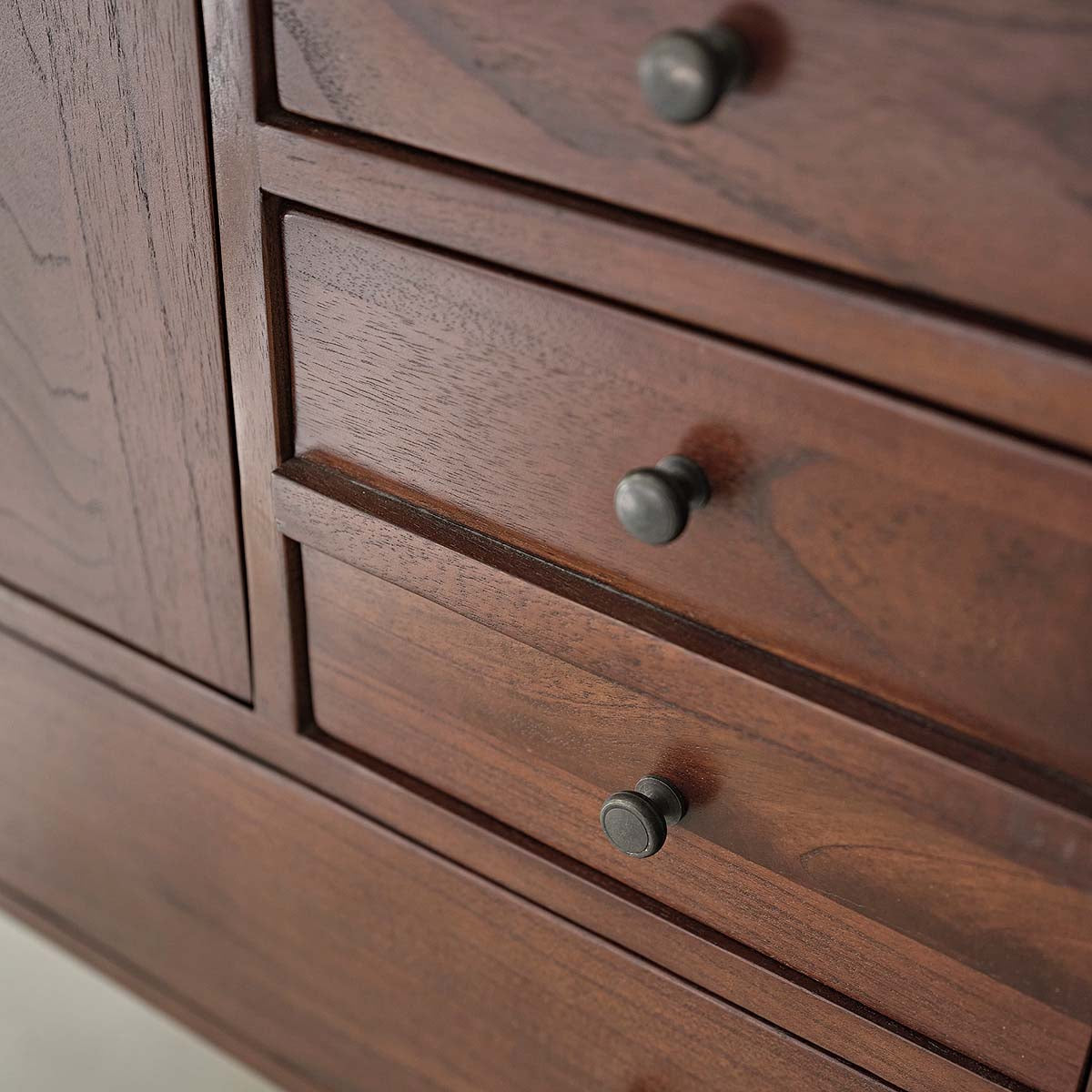 VINTAGE - Massive Mindi-Kommode in Walnuss-Finish 90 cm