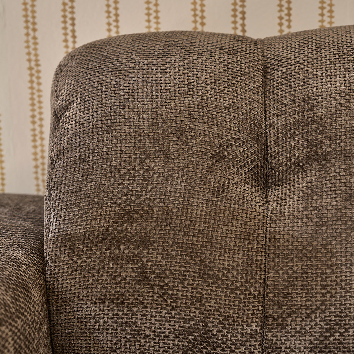 ALPHONSE - Gerades 3-Sitzer-Sofa aus gewebtem Samt in mokka