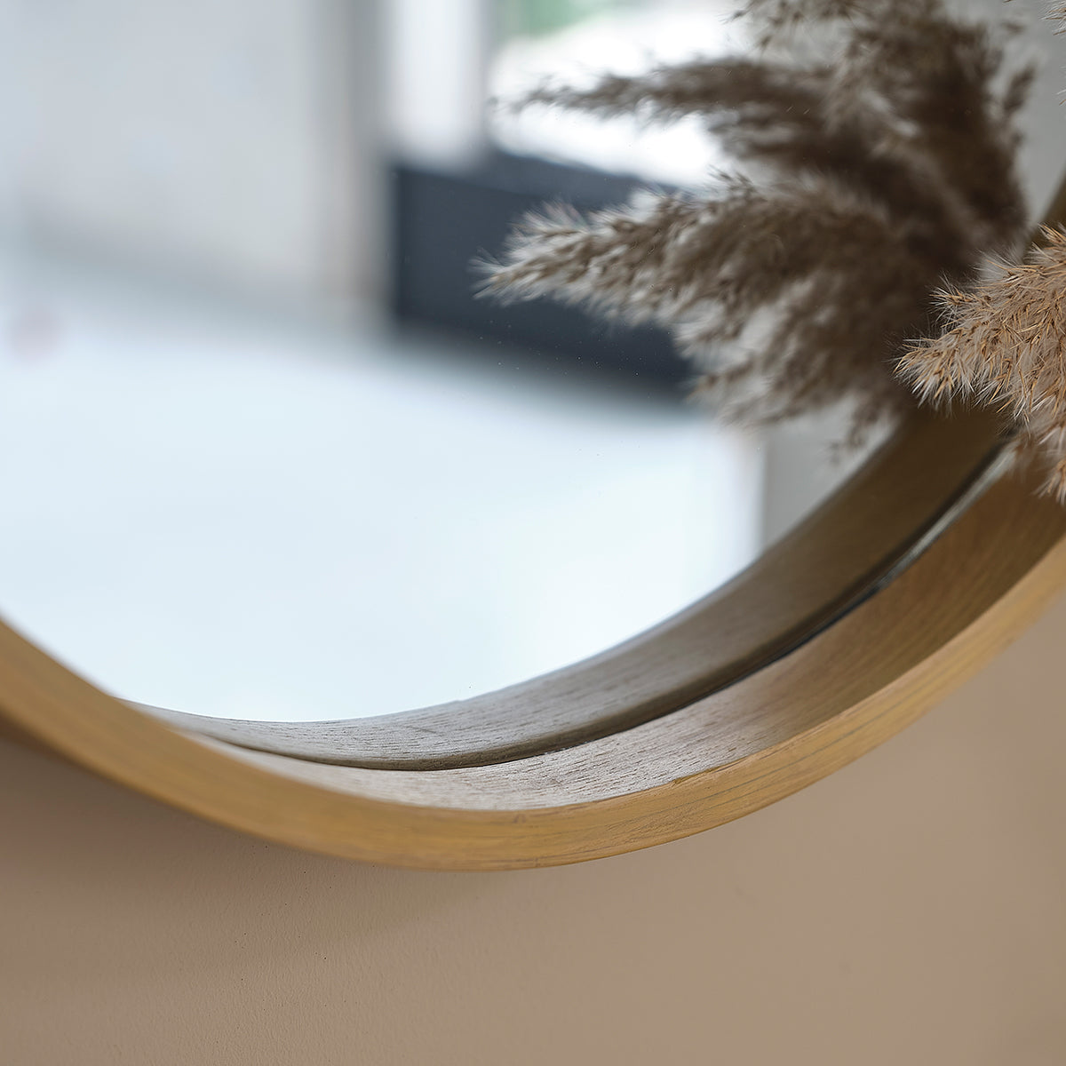 ERNEST - Miroir en chêne massif rond Ø 50 cm