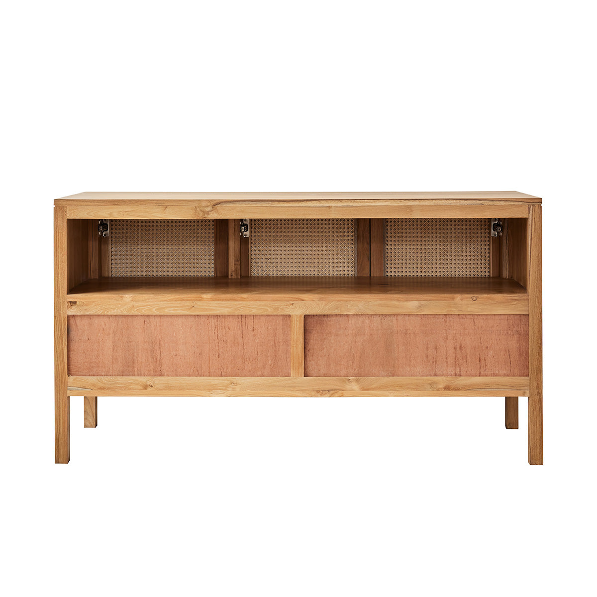 ELIOTT - Waschtischunterschrank aus massivem Teakholz und mit Rohrgeflecht 145 cm