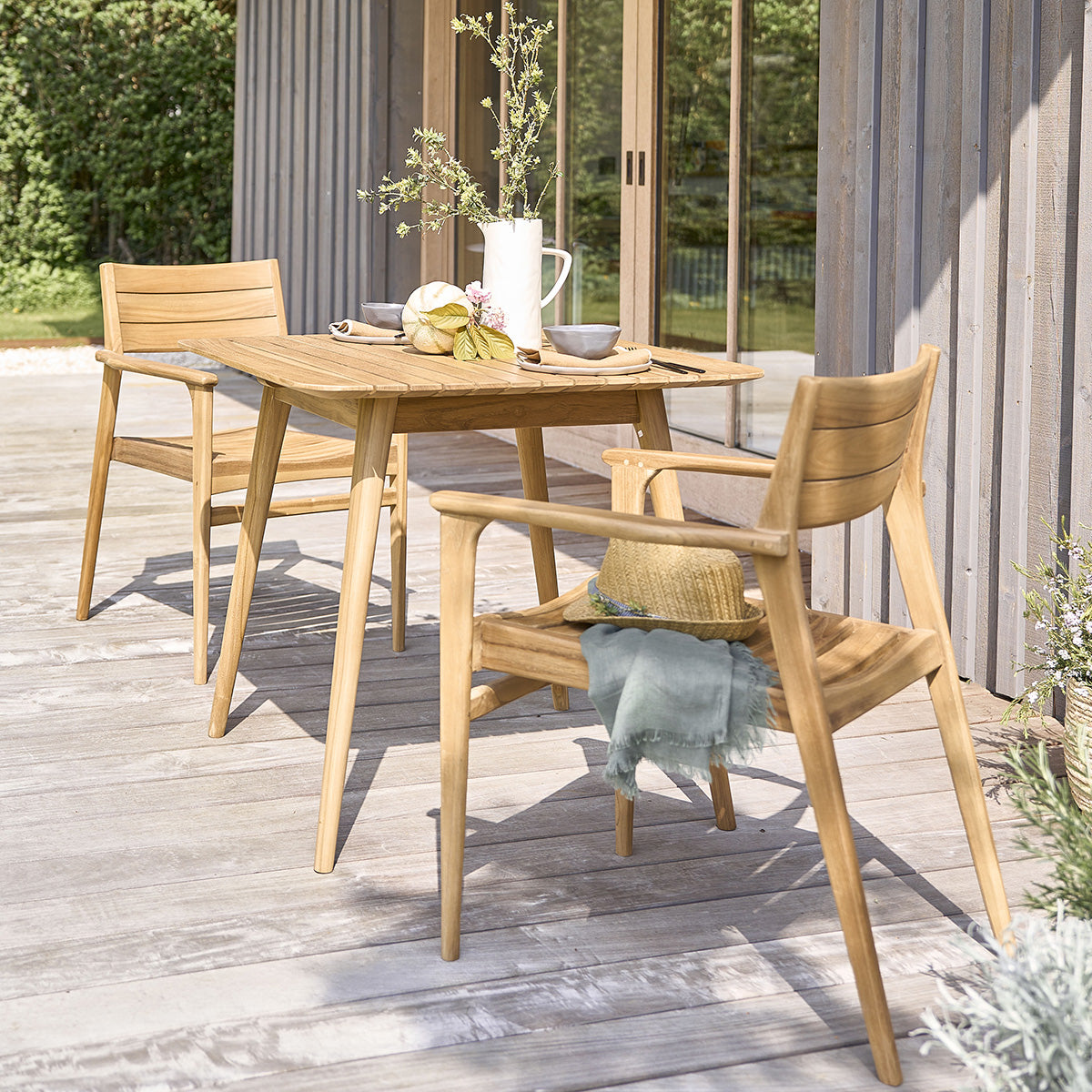 APRIL - Fauteuil de jardin en teck massif (lot de 2)