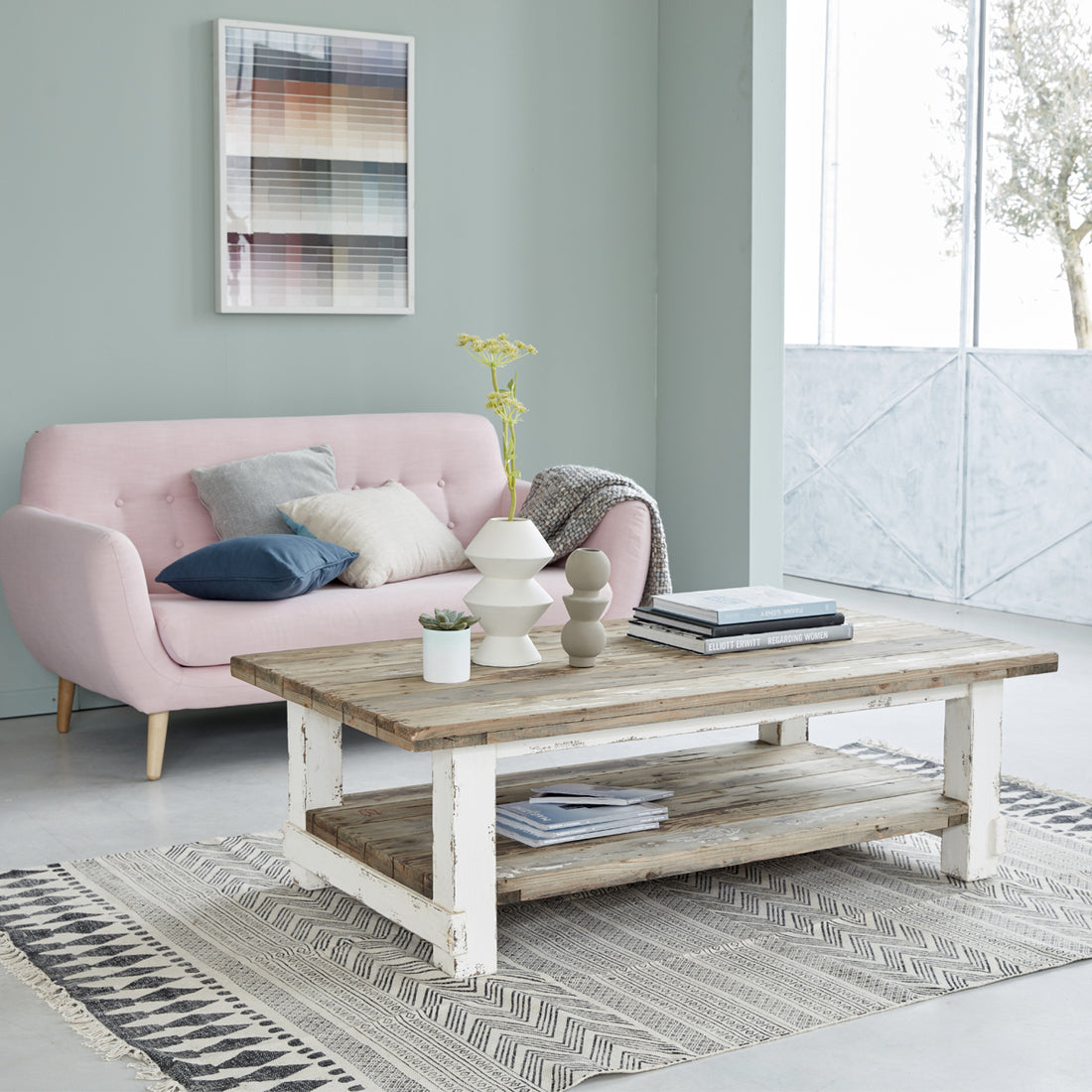 ATLANTIC - Couchtisch aus recyceltem massivem Holz 140 cm