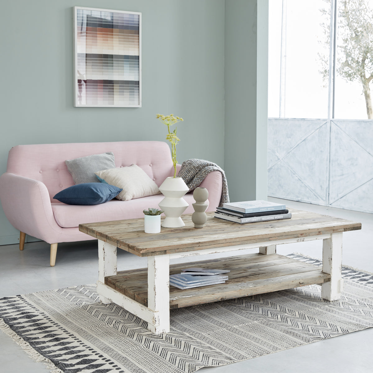 ATLANTIC - Couchtisch aus recyceltem massivem Holz 140 cm