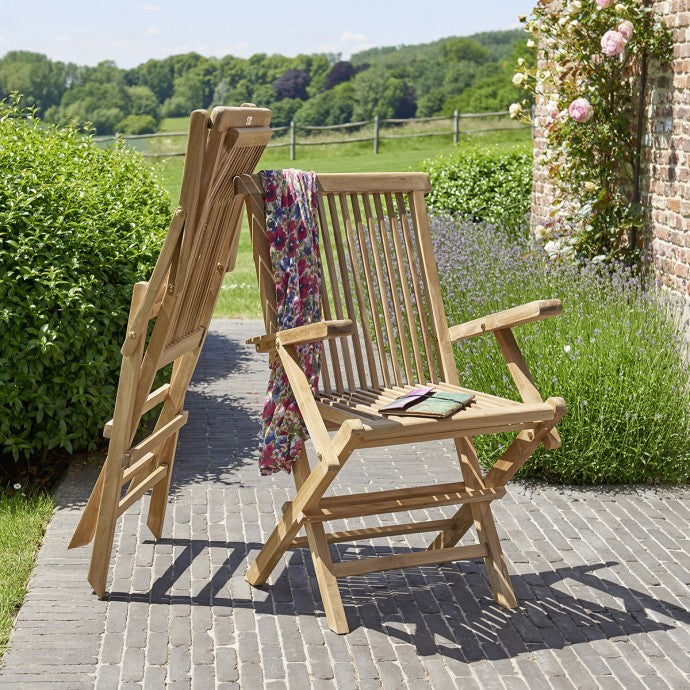 MIDLAND - Klappbarer Gartensessel aus massivem Teakholz