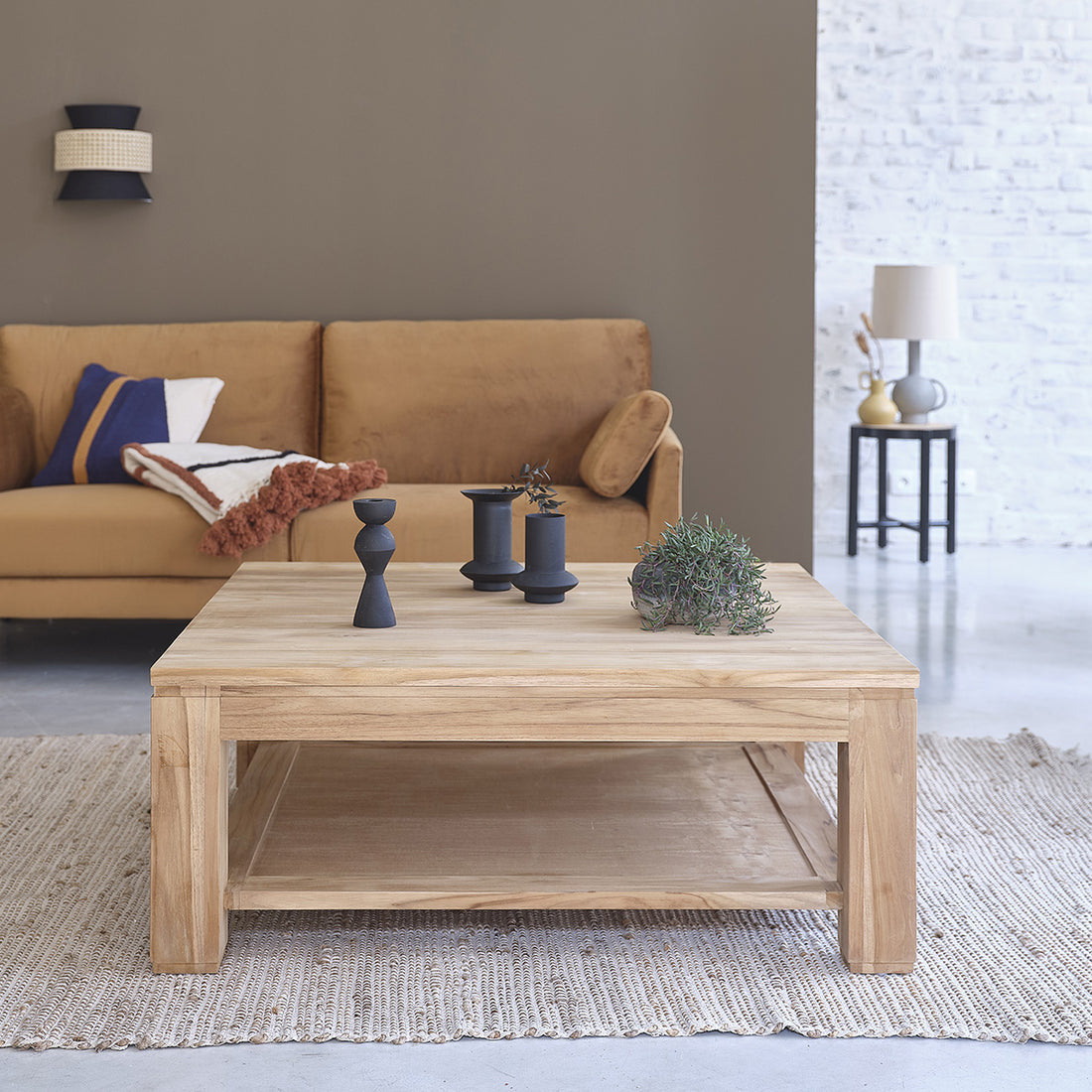 BOSTON - Couchtisch aus massivem Teakholz 100 cm