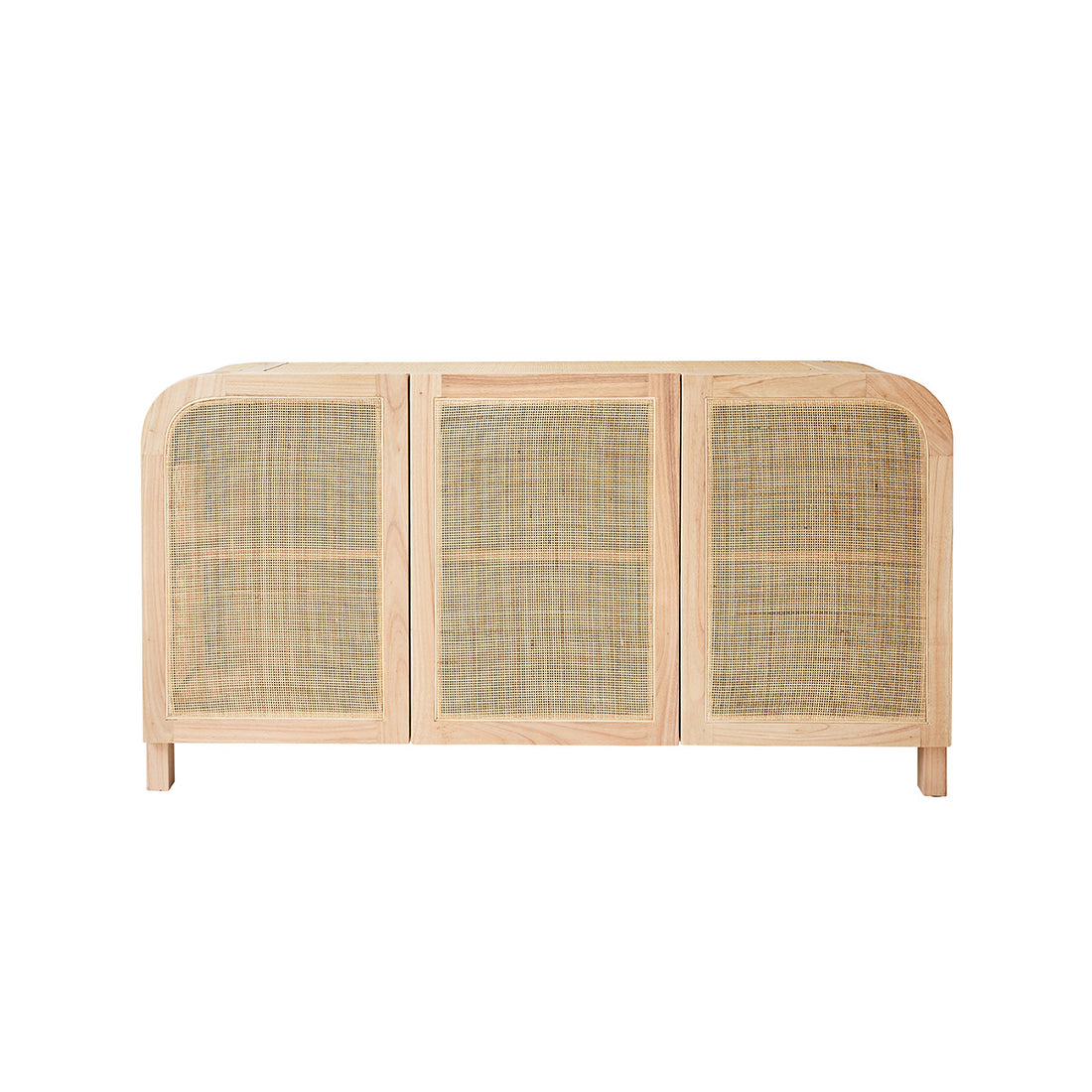 MAËL - Buffet aus massivem Mindi und Rohrgeflecht 150 cm