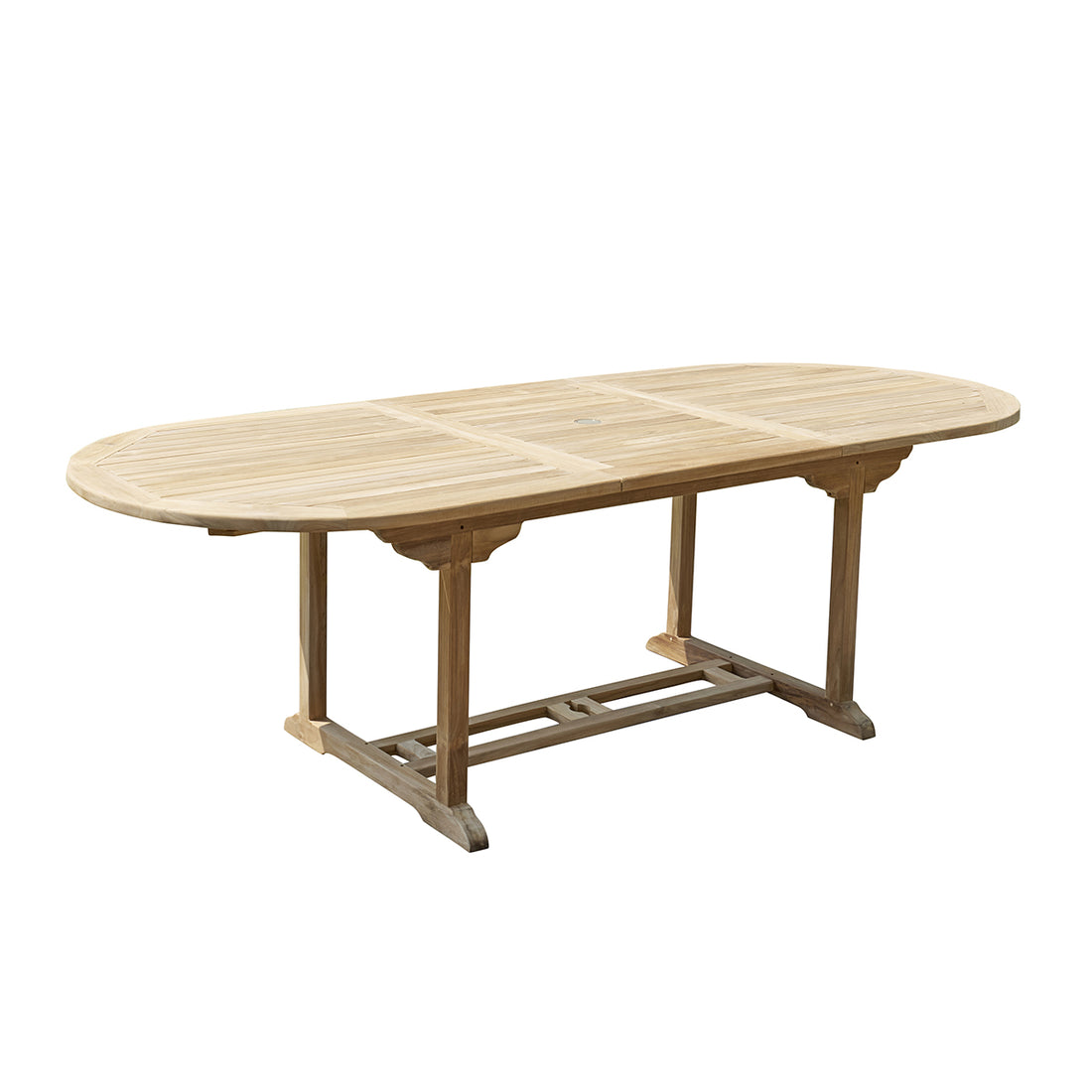 MIDLAND - Gartentisch massives Teakholz ausziehbar oval 8/10 Sitze