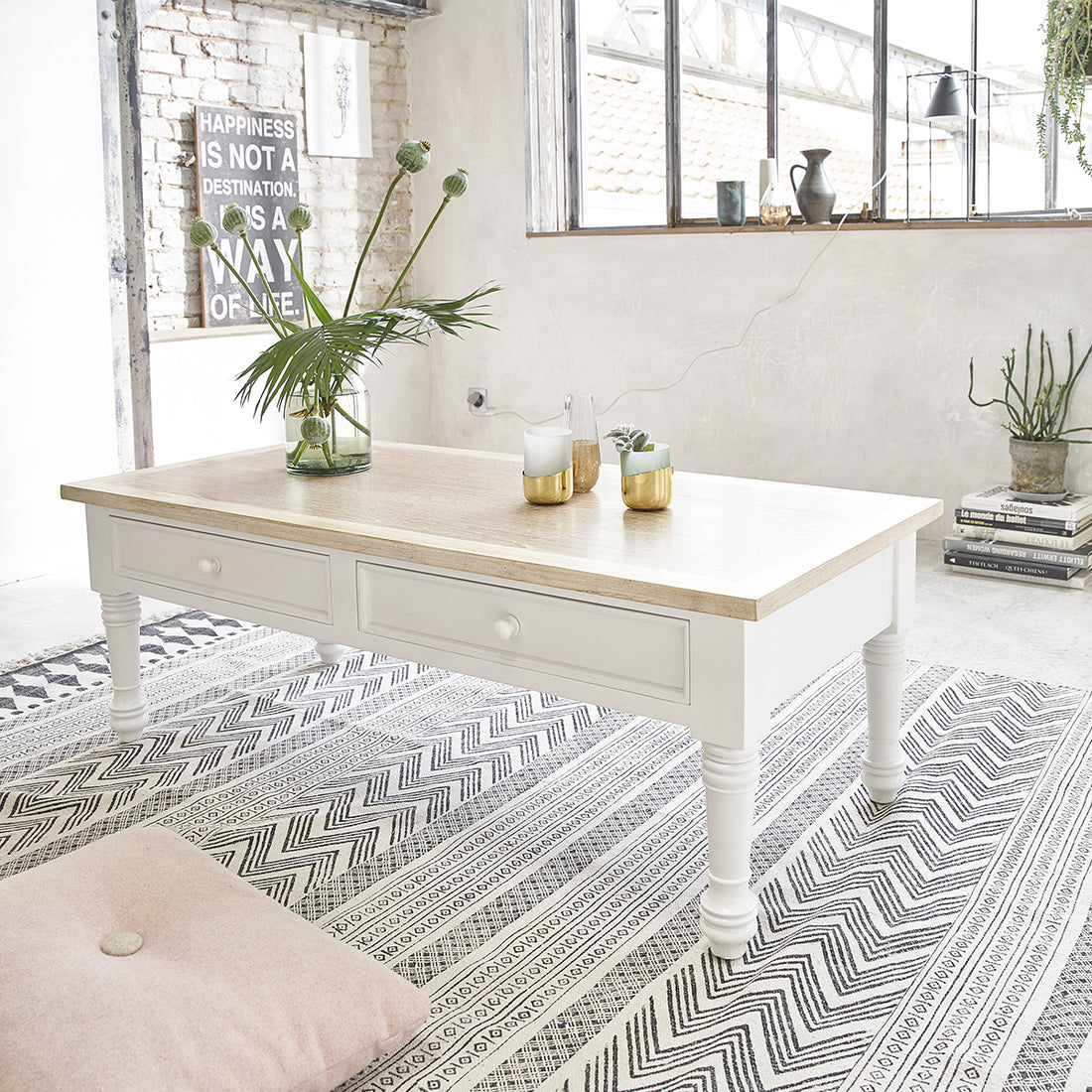 LONDRES - Couchtisch aus massivem Mahagoniholz 130 cm