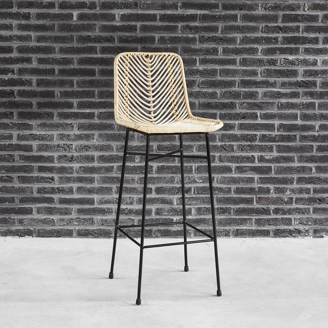 BOHEMA - Barhocker aus Rattan und Metall 
