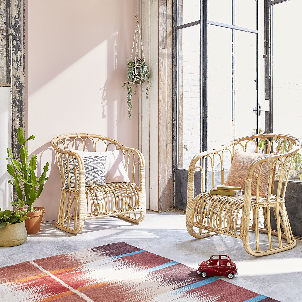 PAOLA - Set aus 2 Rattansesseln Komfort