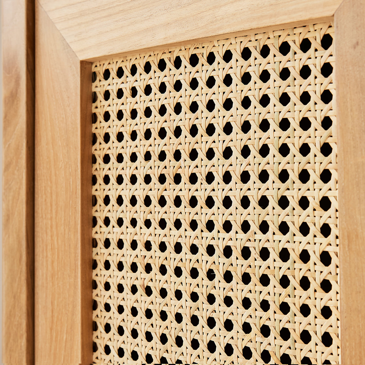 ELIOTT - Handwaschbecken aus massivem Teakholz und Rohrgeflecht 35 cm