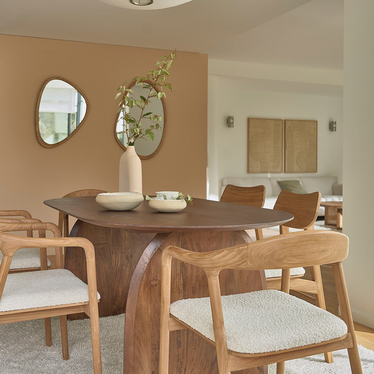 FIFTIES - Spiegel aus massivem Mindi 75x60 cm