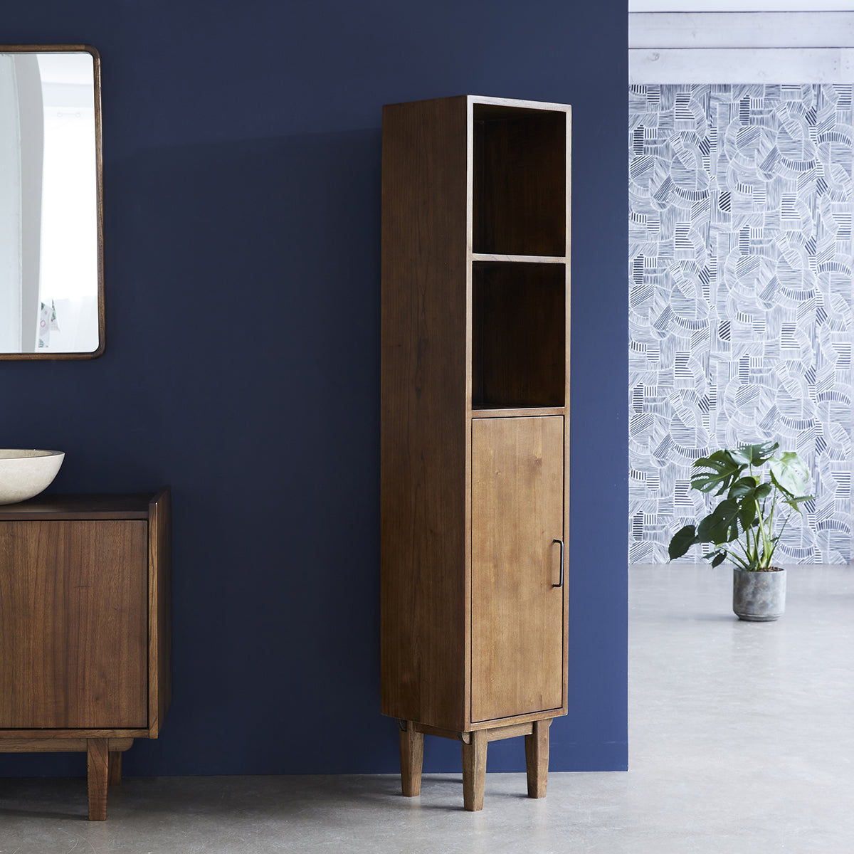 VINTAGE - Badezimmersäule aus Mini-Massivholz 170 cm