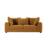 Gerades 3-Sitzer-Sofa aus bronzefarbenem Stoff in Leinenoptik