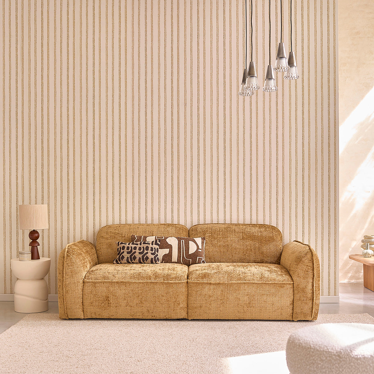 ORION - Table d'appoint en manguier massif effet béton