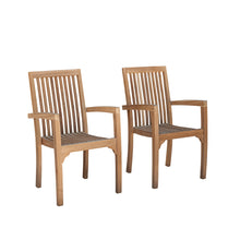Gartensessel aus massivem Teakholz stapelbar (2er Set)