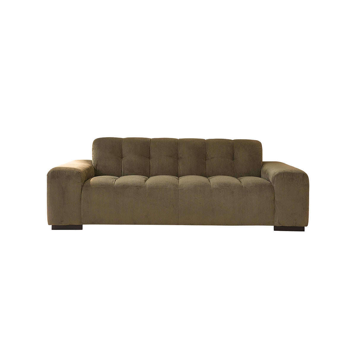 ALPHONSE - Gerades 3-Sitzer-Sofa aus khakifarbenem Cord