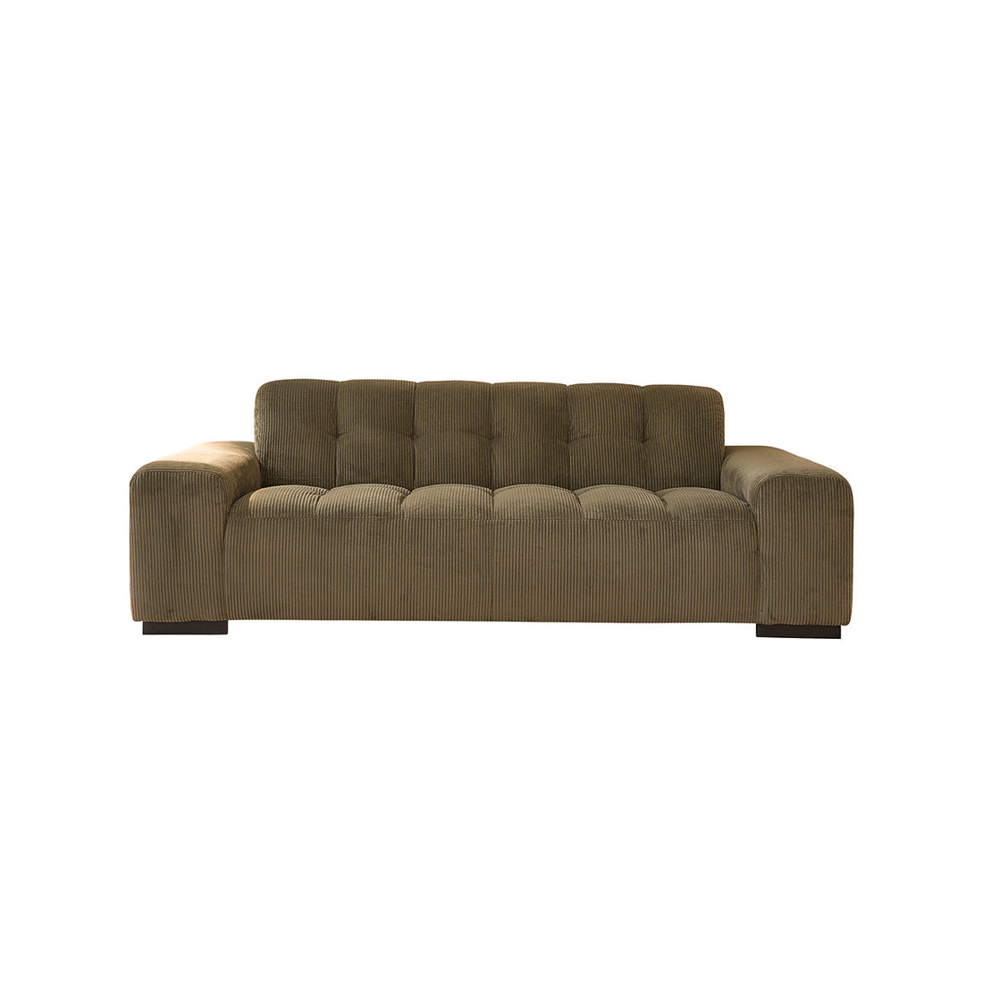 ALPHONSE - Gerades 3-Sitzer-Sofa aus khakifarbenem Cord