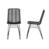 Set aus 2 Stühlen aus Rattan und Metall schwarz