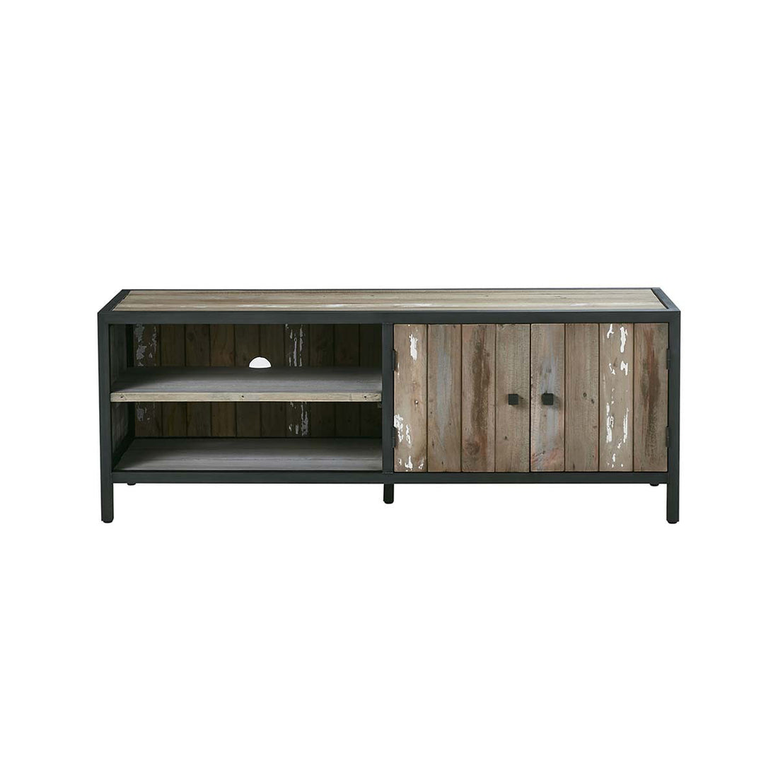 INDUS - TV-Möbel aus massivem recyceltem Holz und Metall 150 cm