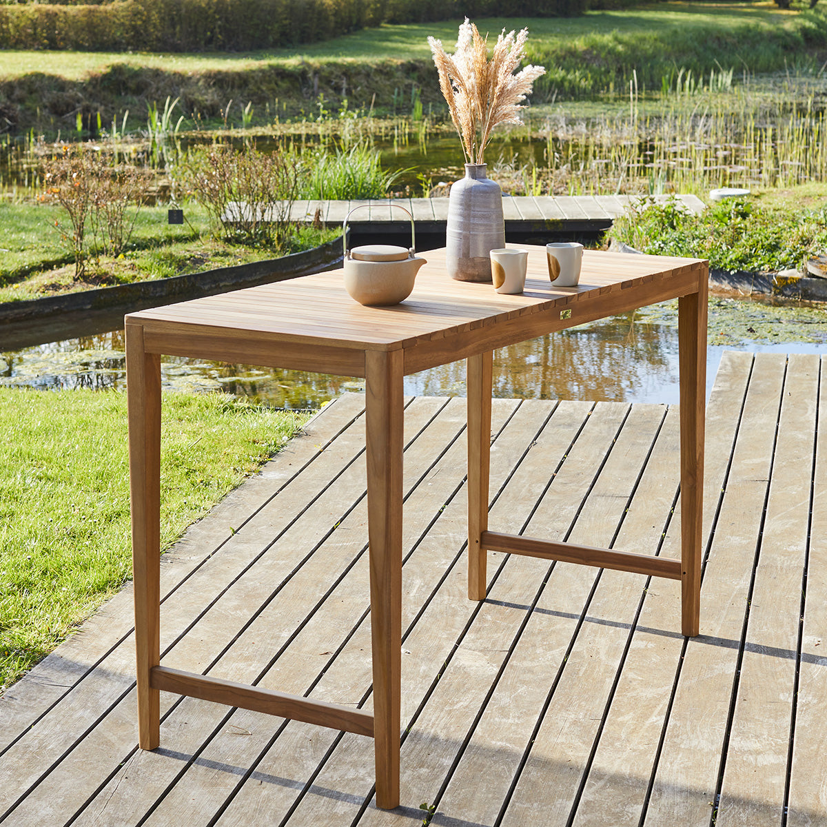 MALTE - Gartentisch aus massivem Teakholz hoch