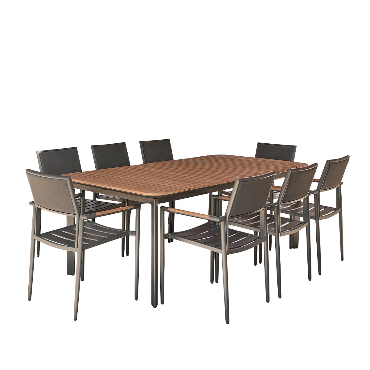 SIENA - Gartenmöbel aus massivem Teakholz und Aluminium 6/8 pers.