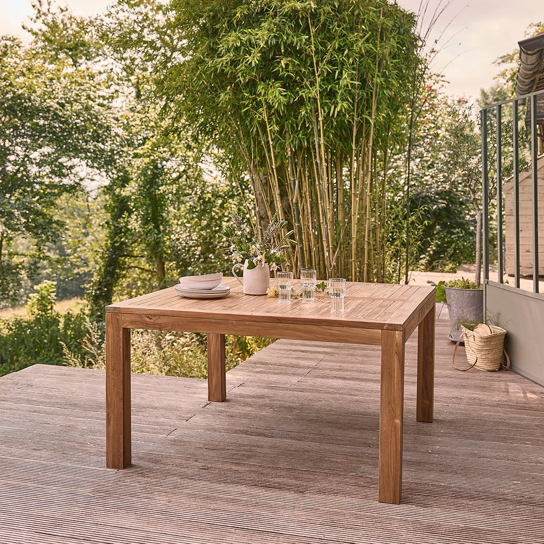 MALTE - Gartentisch aus massivem Teakholz 6 Sitzplätze 