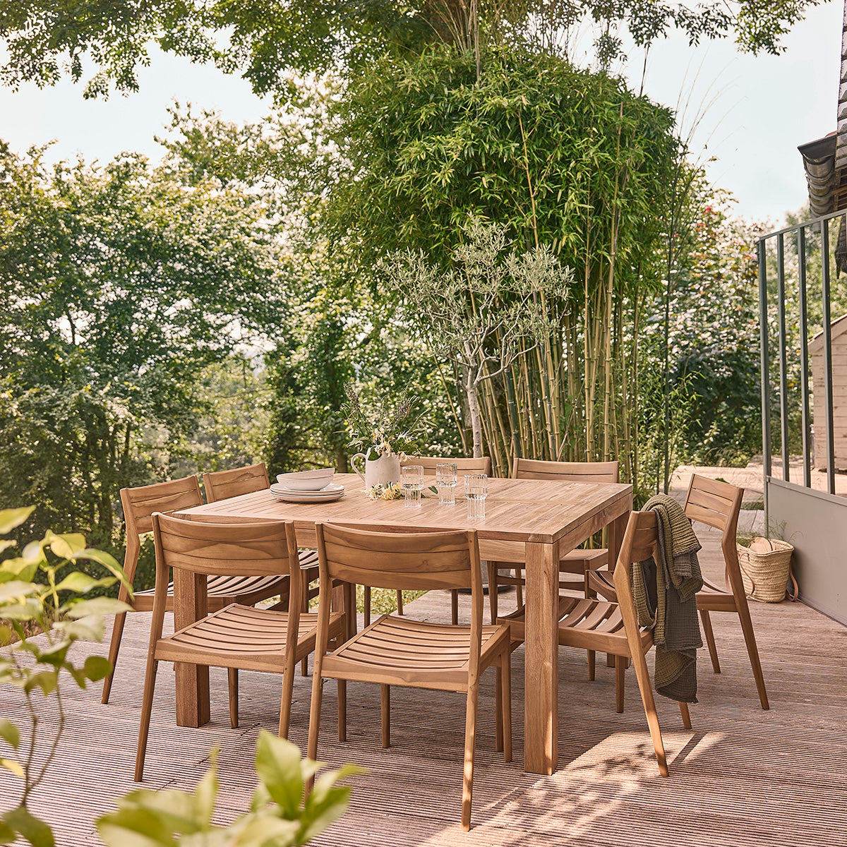 MALTE - Gartentisch aus massivem Teakholz 6 Sitzplätze 