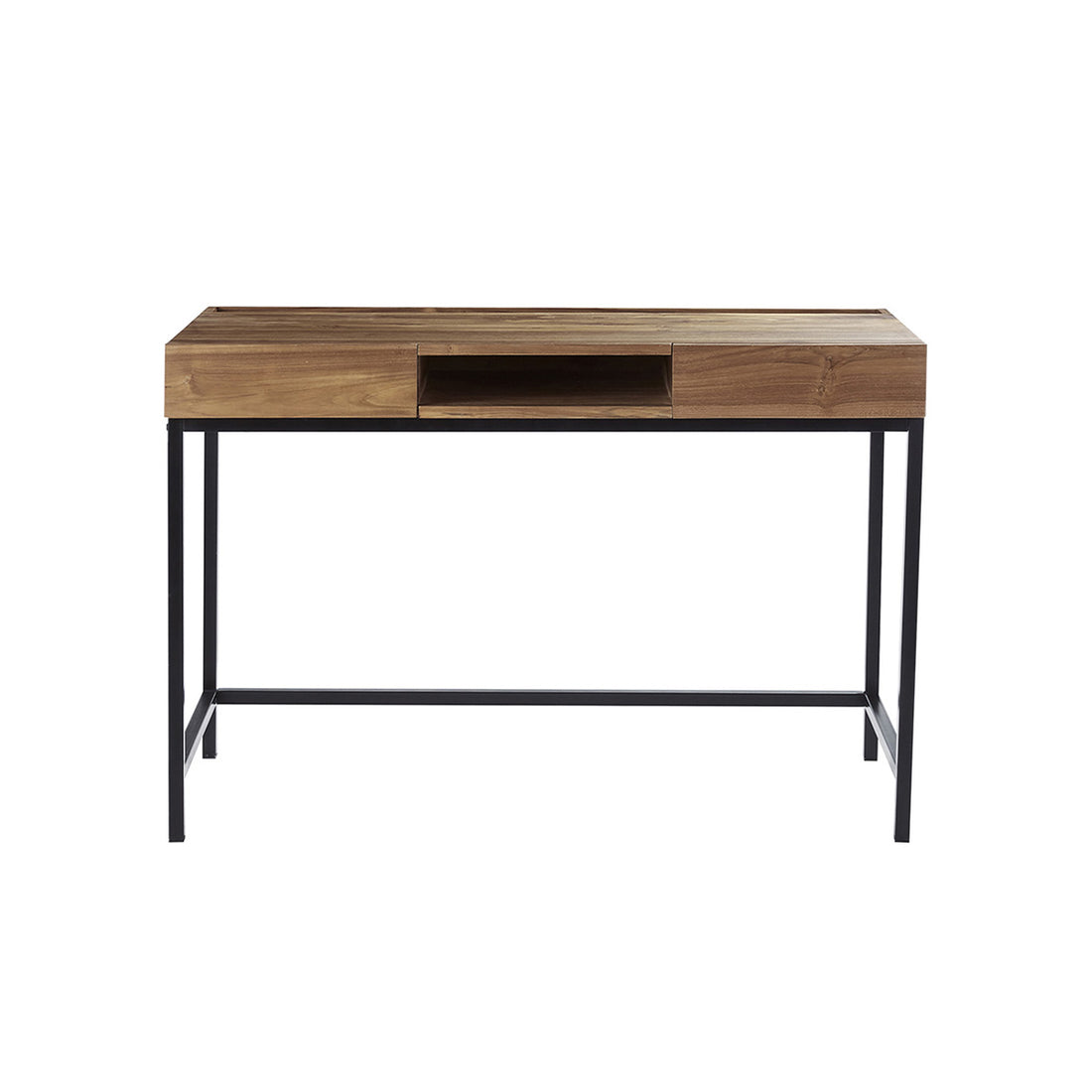 LINA - Schreibtisch aus massivem Teakholz und Metall 120 cm