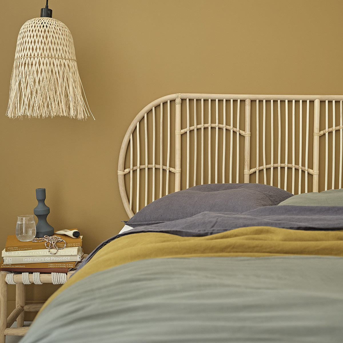 BOHO - Tête de lit en rotin 160 cm