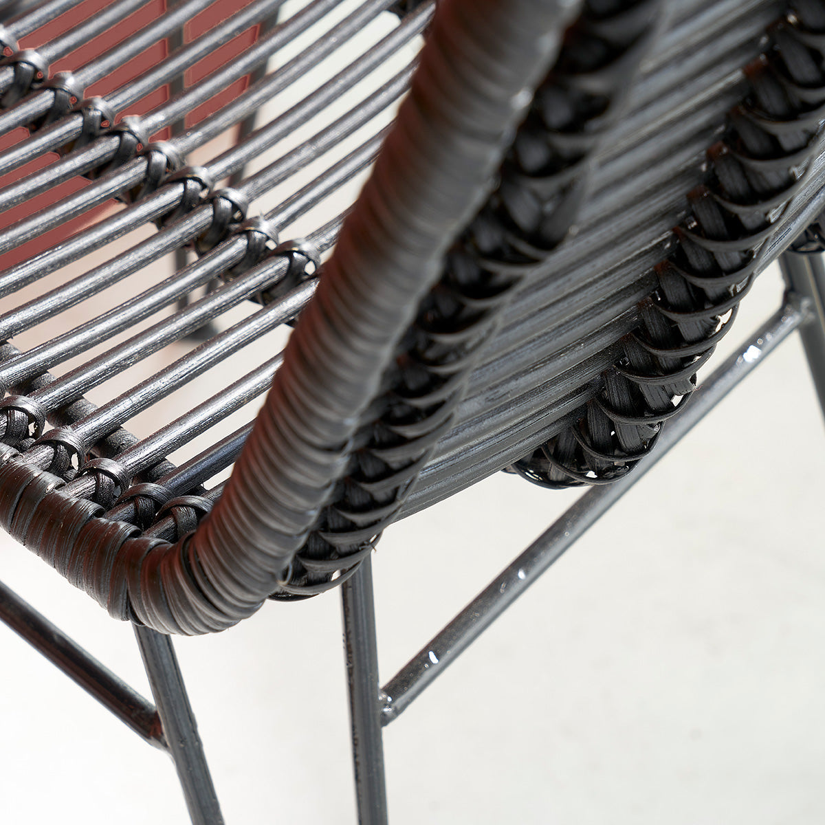 BOHEMA - Stuhl aus Rattan und Metall schwarz