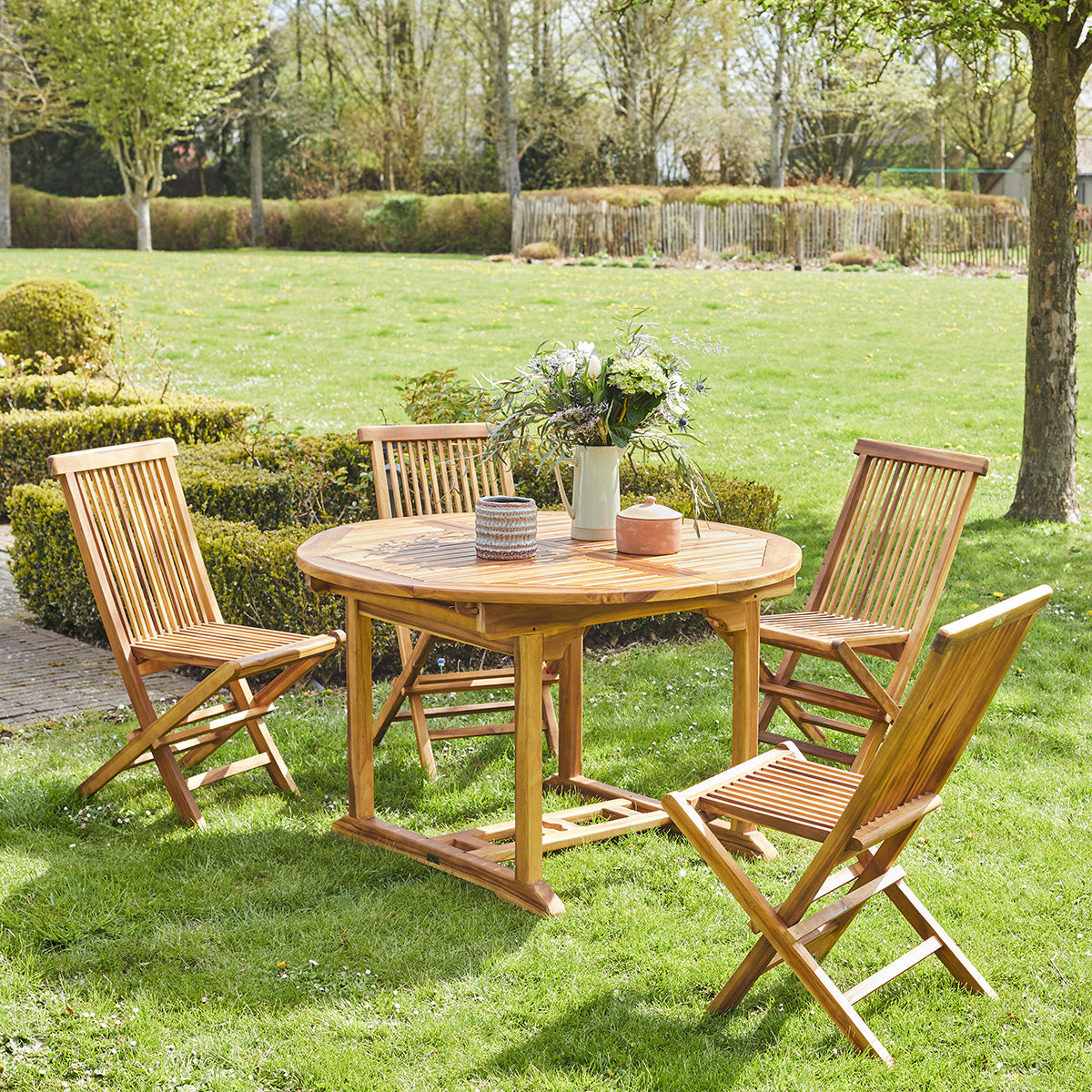 BALI - Salon de jardin en teck huilé massif extensible 4/8 pers.