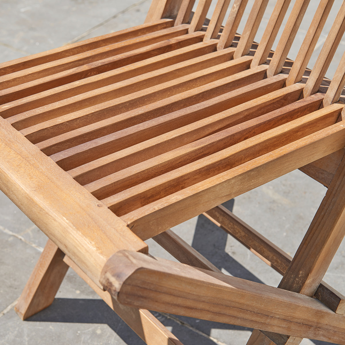 BALI - Chaise de jardin en teck huilé massif pliante (lot de 2)