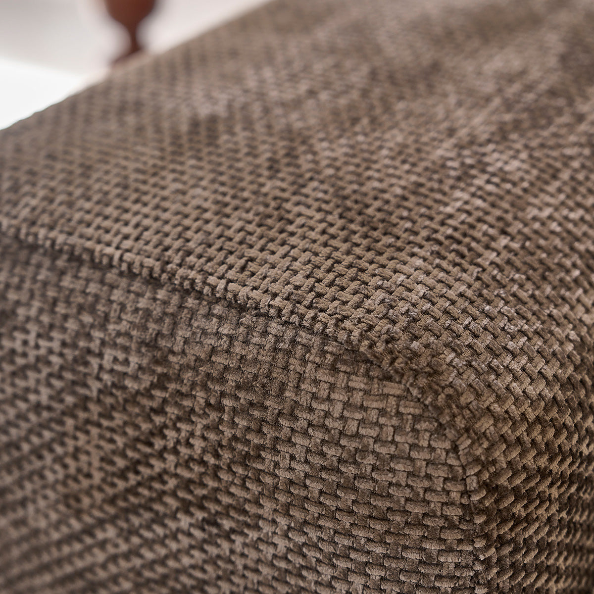 ALPHONSE - Gerades 3-Sitzer-Sofa aus gewebtem Samt in mokka