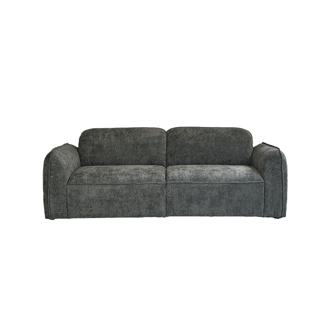 HECTOR - Gerades 3-Sitzer-Sofa aus grün-grauem gewebtem Samt
