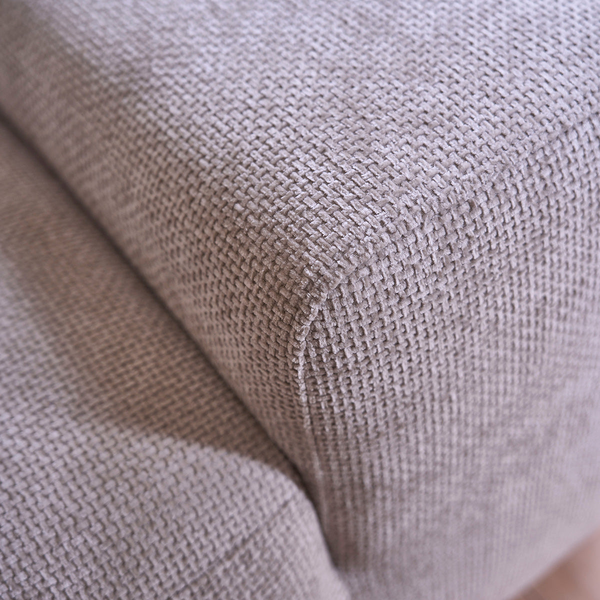 ALPHONSE - Gerades 4-Sitzer-Sofa aus beigegewebtem Samt