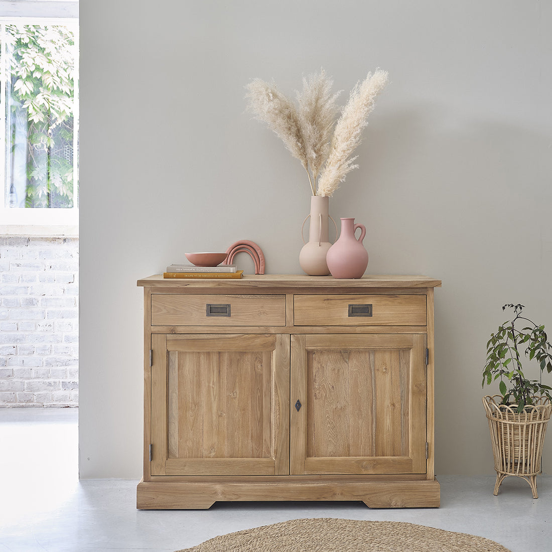 BOSTON - Sideboard aus massivem Teakholz 120 cm