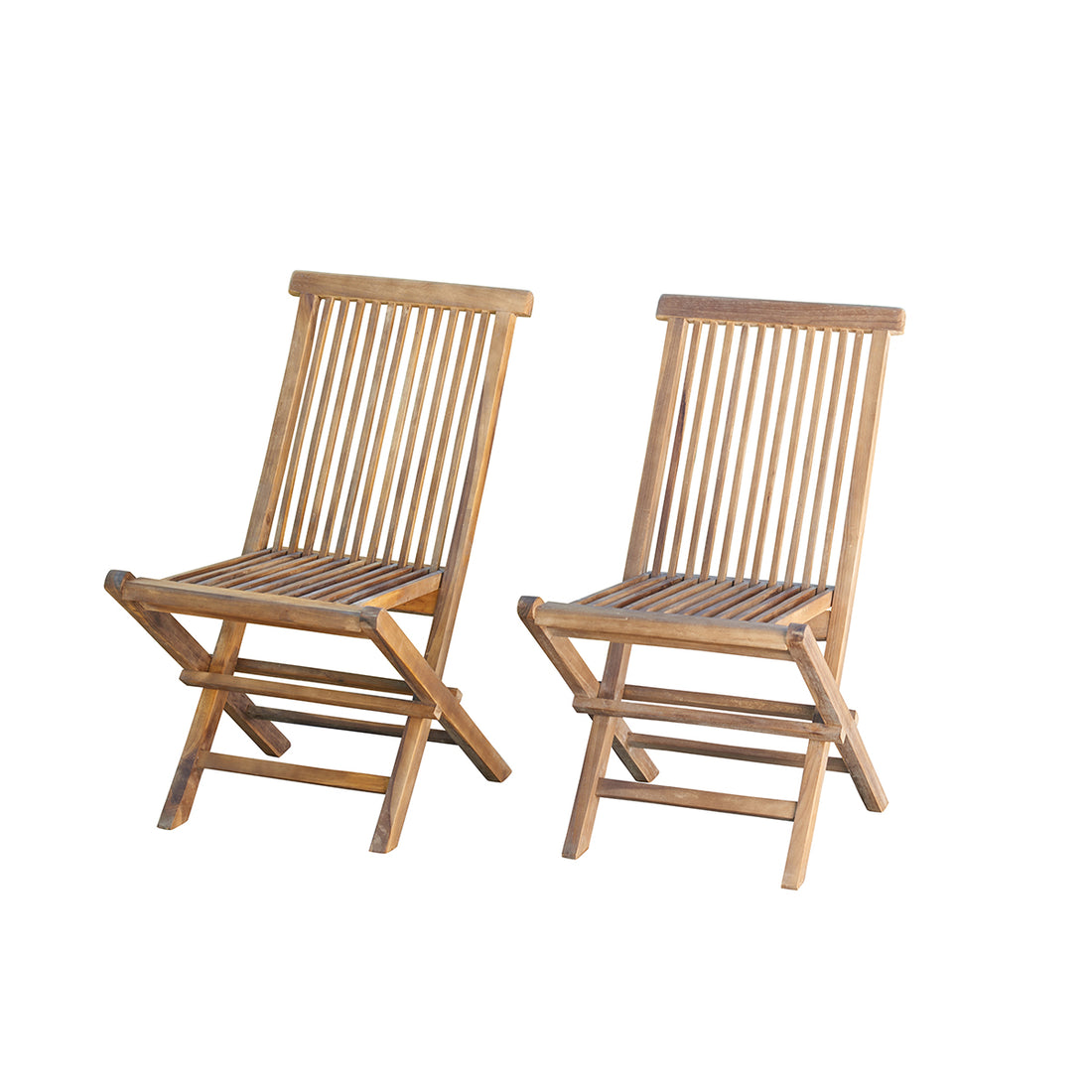 BALI - Klappbarer Gartenstuhl massives geöltes Teakholz ( 2er Set) 