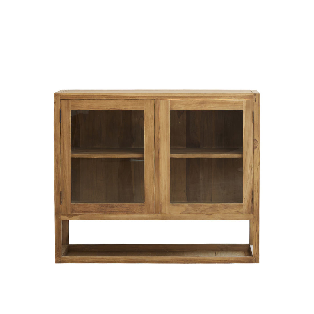 BOSTON - Buffet aus massivem Teakholz und Glas 120 cm