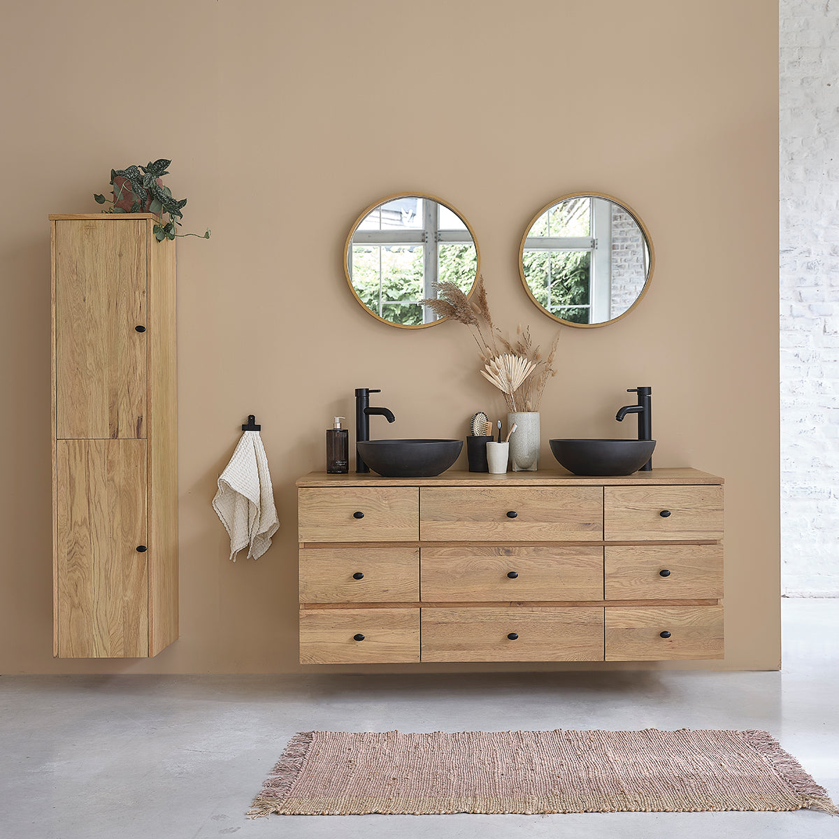 ERNEST - Spiegel aus massiver Eiche, rund, Ø 50 cm