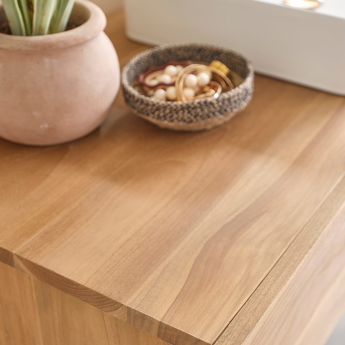 NOA - Meuble sous vasque en teck massif suspendu 135 cm