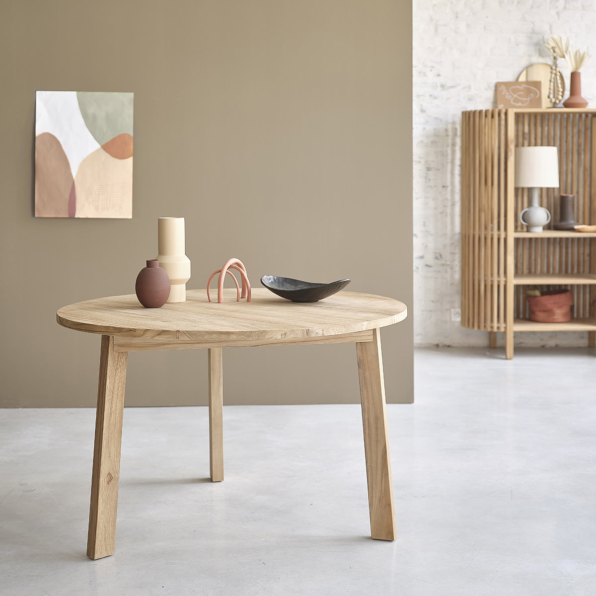 ALDO - Tisch aus massivem Teakholz rund 4 pers.