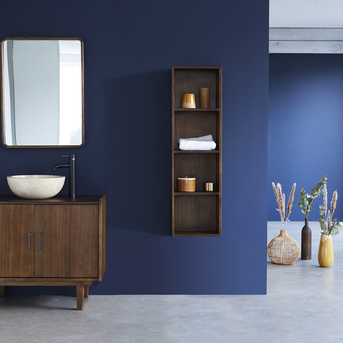 VINTAGE - Spiegel aus massivem Mindi rechteckig 80x60 cm