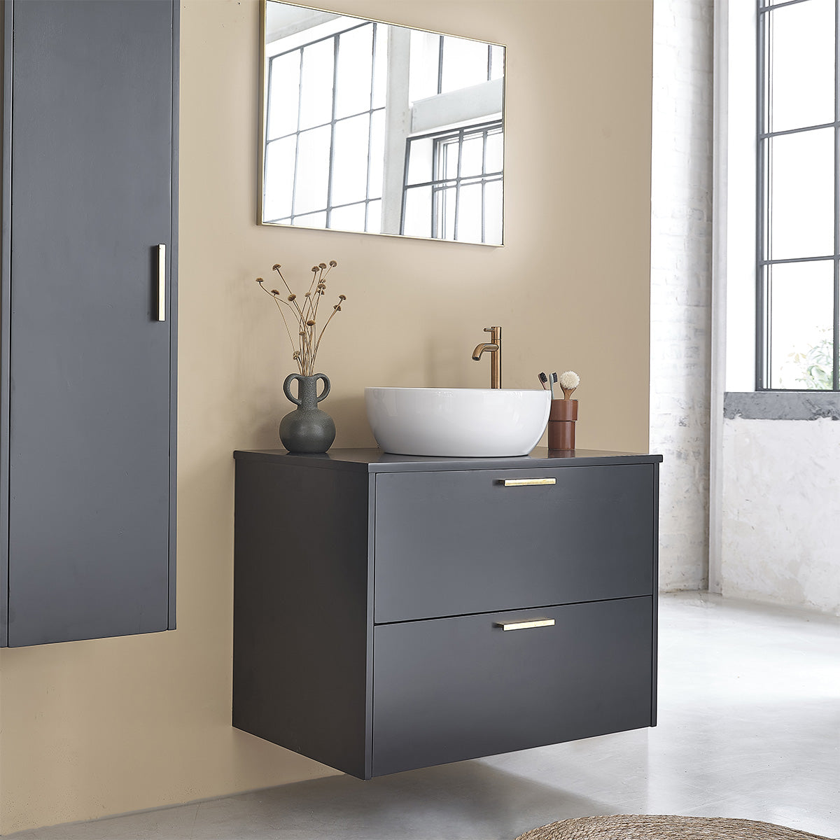 LUNA - Miroir en métal doré rectangulaire 70x50 cm