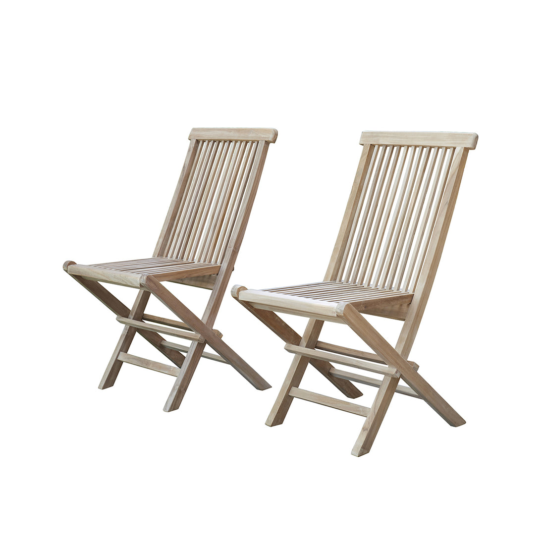 MIDLAND - Klappbarer Gartenstuhl Teakholz ( 2er Set) 