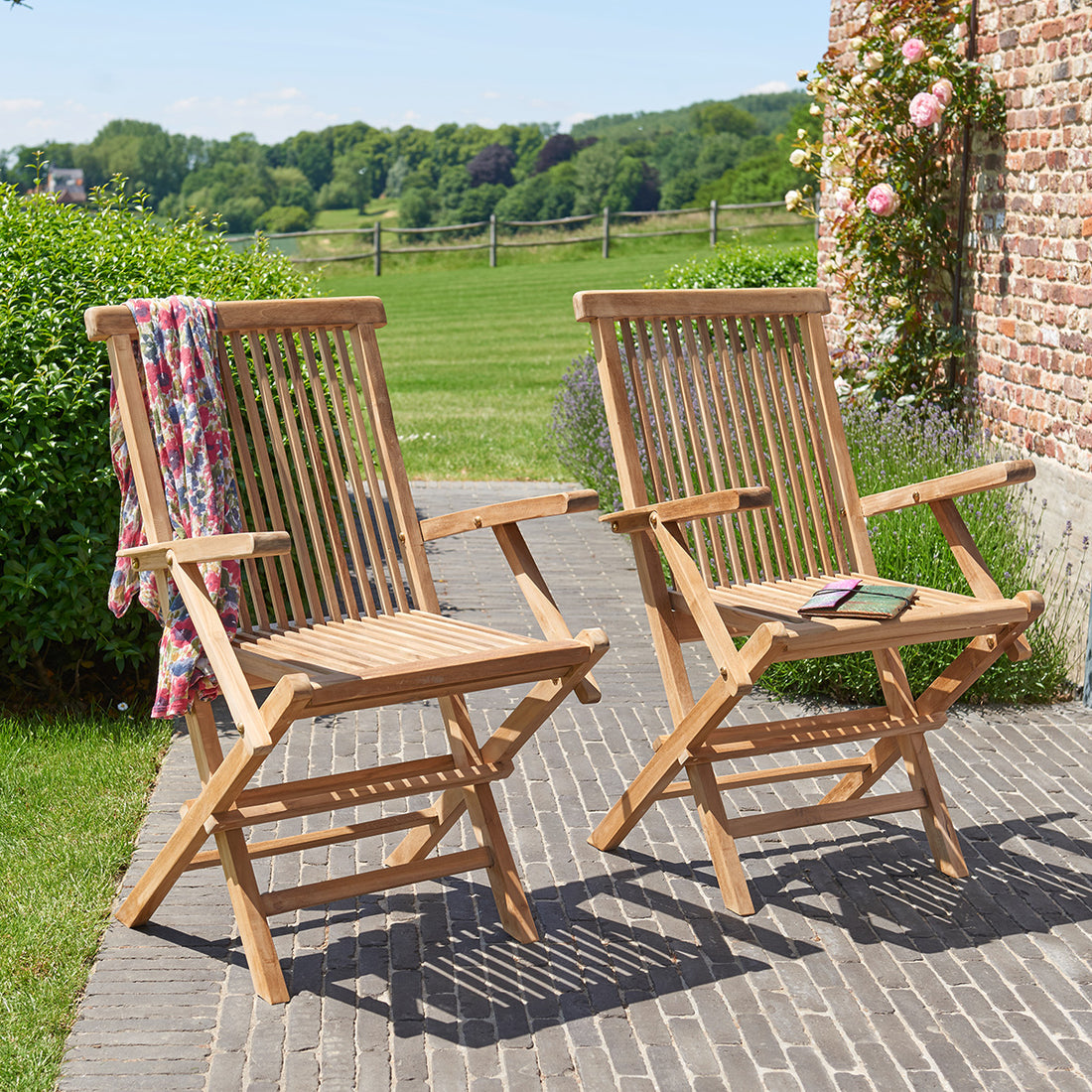 MIDLAND - Klappbarer Gartensessel Teakholz ( 2er Set) 
