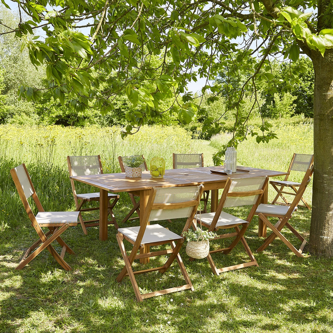 HANOÏ - Ausziehbarer Gartenlounge aus FSC-Akazie 8/10 Sitzplätze 